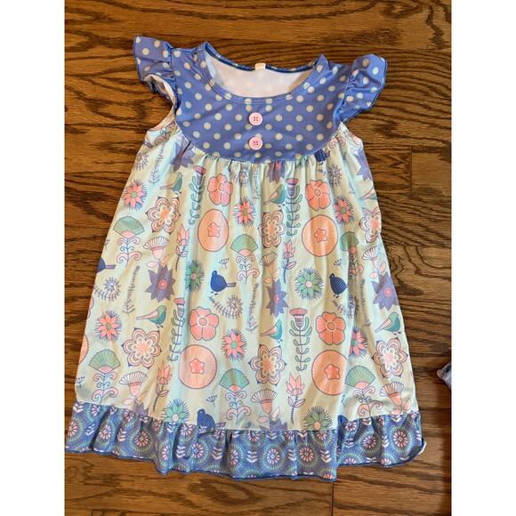 Matilda Jane Girls Dresses Lot Size 5/6 Mixed Prints Ruffle Pocket Play Dresses - Picture 7 of 8